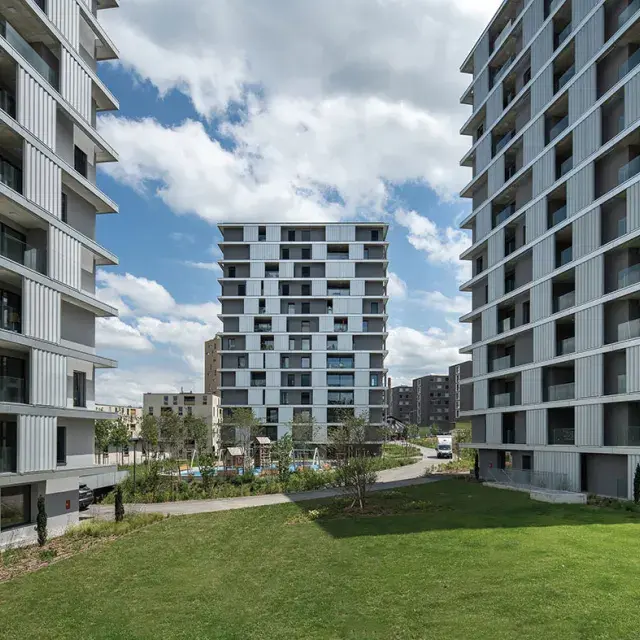 Vue d’ensemble de l’immeuble résidentiel Parc de la Fonderie